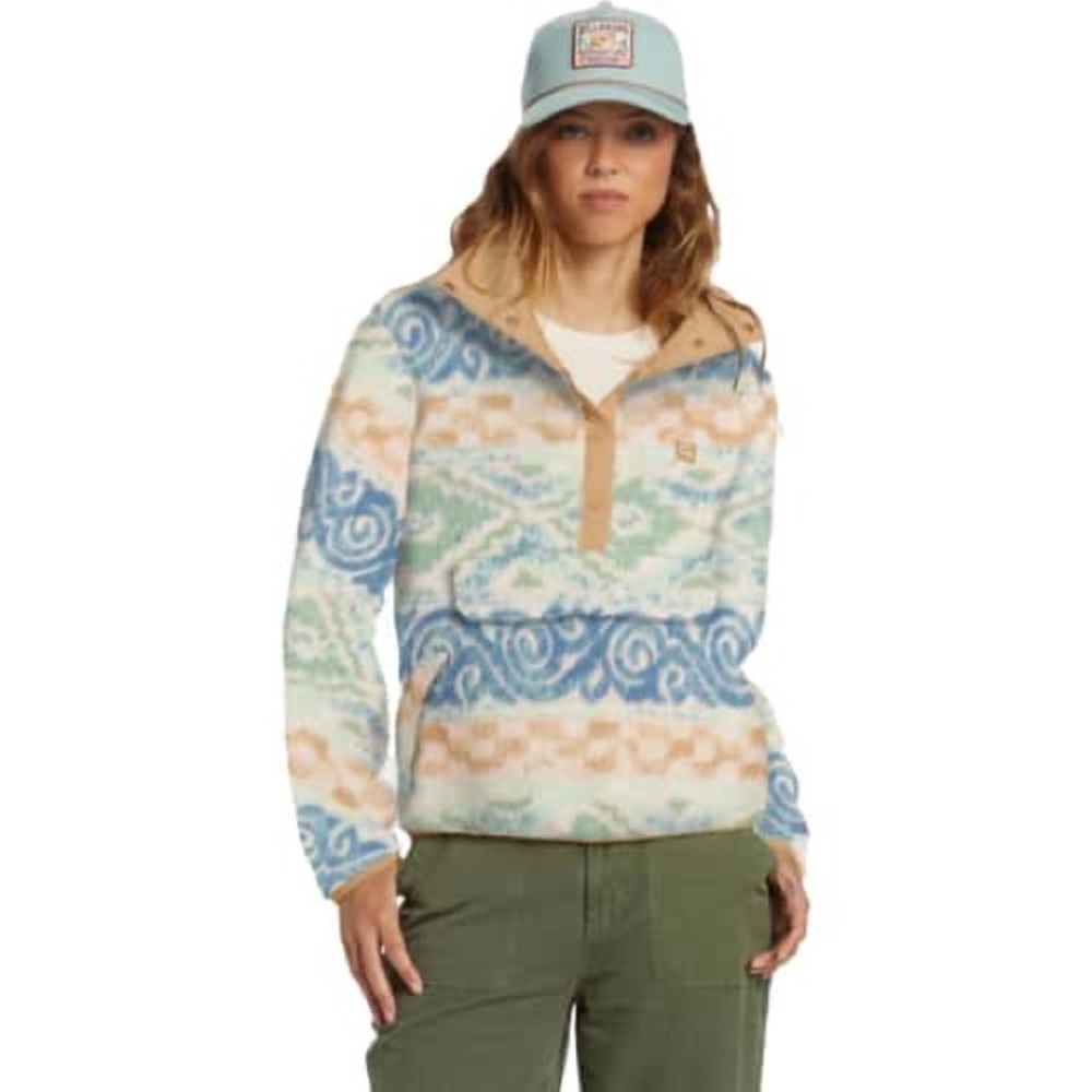 Billabong Switchback Fleece Pullover Jacket Women’s Blue Haze Camping Casual